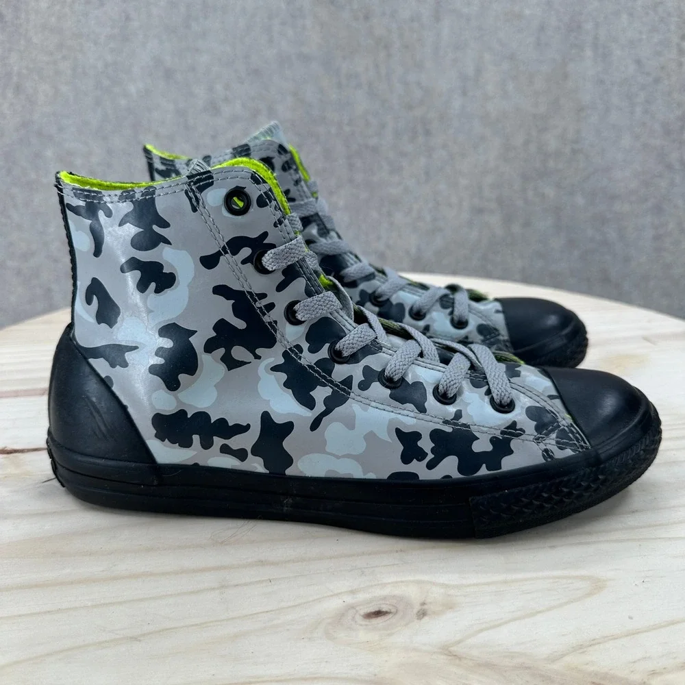 Converse Chuck Taylor Rubber Hi Camo Grey Black Neon Rain Boot‎ Sneakers 6